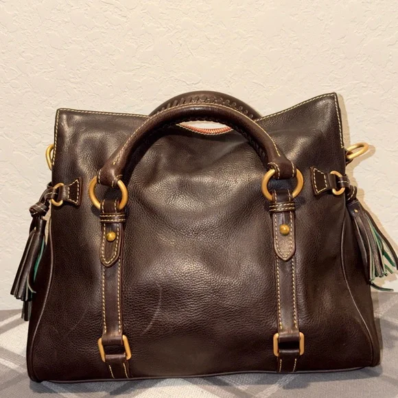 Dooney & Bourke Florentine Satchel in Brown Tmoro NEW - Picture 3 of 8